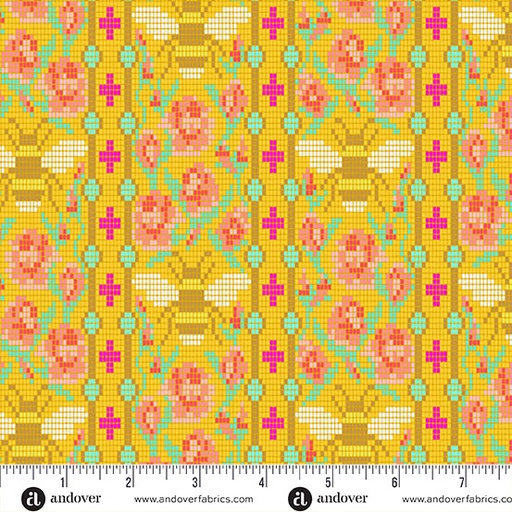 [A-10333-Y] Jinny by Alison Glass - Beadwork in Honey