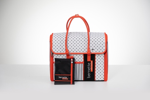 [999-TOTE25] Bernette Polka Dot Tote & Pouch