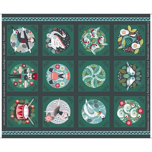 [32087 X] 12 Days of Christmas by Ink & Arrow - 12 Days of Christmas 36" Panel