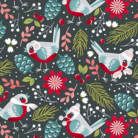 [32090-F] 12 Days of Christmas by Ink & Arrow - Calling Birds in Hunter