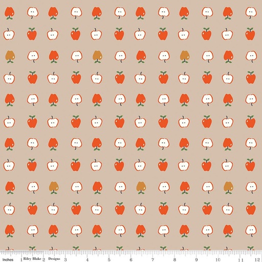 [C17972-BISCUIT] Cotton Nook by Minki Kim - Apples in Biscuit