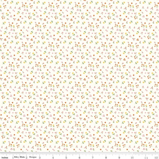 [C-17975-VINTAGEWHITE] Cotton Nook by Minki Kim - Flowers in Vintage White