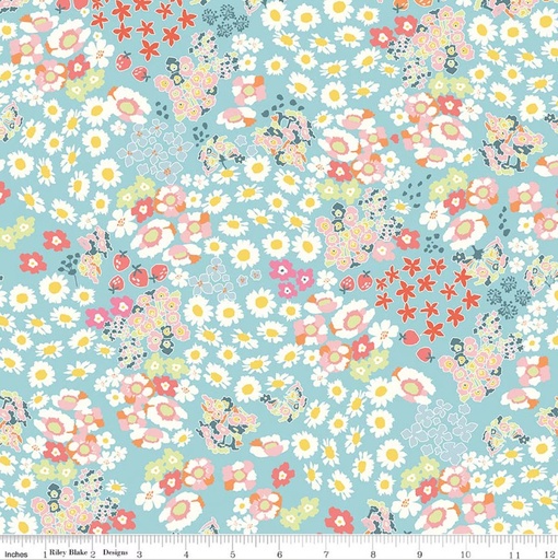 [C17971-AQUA] Cotton Nook by Minki Kim - Flowerbed in Aqua