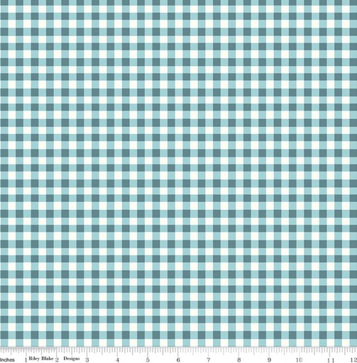 [C17976-BLUE] Cotton Nook by Minki Kim - Plaid in Blue