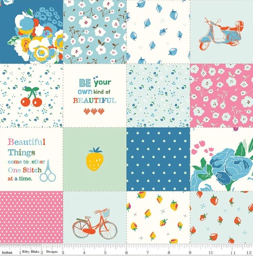 [C17978-BLUE] Cotton Nook by Minki Kim - Patchwork in Blue