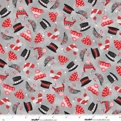 [E-9333F-93] The Cool Club Flannel by Art By Bella - Hat Toss in Storm