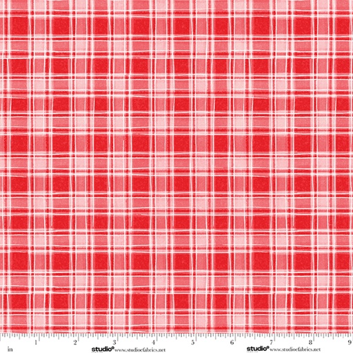 [E-9335F-85] The Cool Club Flannel by Art By Bella - Plaid in Red