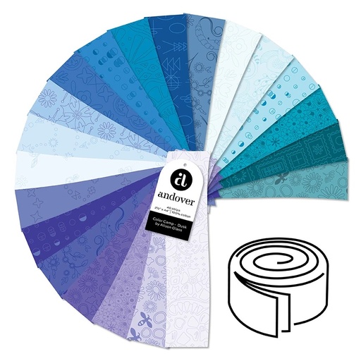 [2S-COLCD-40] Color Camp by Andover Fabrics - Dusk 2.5 Inch Strip Roll