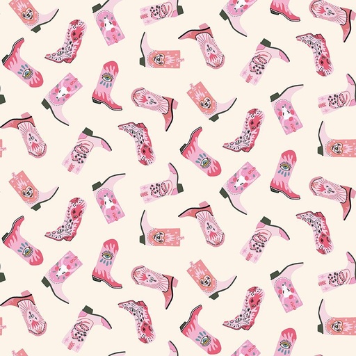 [STELLA-D3693 CREAM] Pink Pony Club by Dear Stella - Yeehaw in Cream