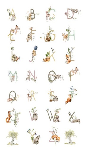 [91333-10] Story Book by Figo Studio - Alphabet in White Panel 24" x 43"