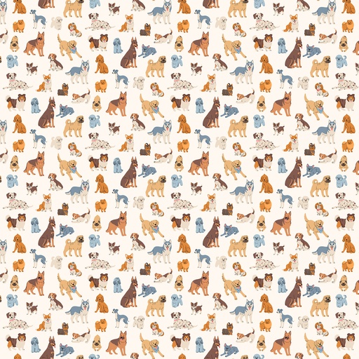 [91326-11] Always By My Side by Figo Studio -Dogs in Cream