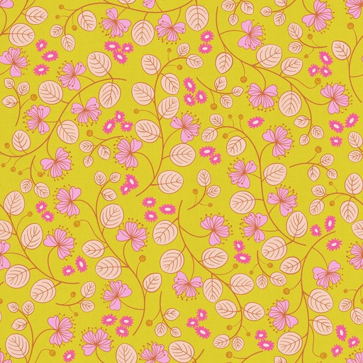 [RS1133 15CL] Lofi Linens by Rashida Coleman Hale - Caper Floral in Citron