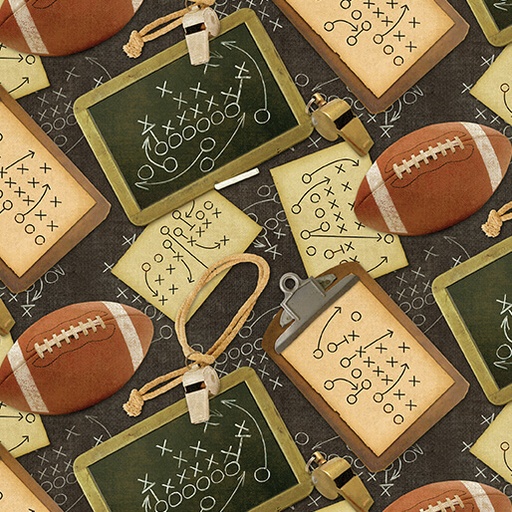[16836-11] Touchdown by Skyline Studio - Gridiron in Charcoal