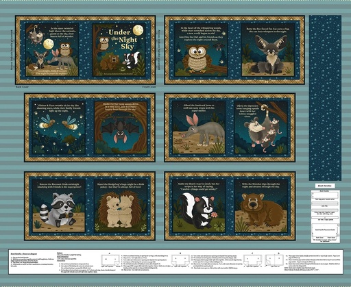 [2723BP-77] Little Readers by Leann Anderson and Kaytlyn Kuebler - Under The Night Sky Book Panel 36"