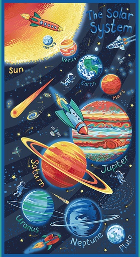 [MU-254-1] Orbit by Makower UK - Solar System Panel 24" x 44"