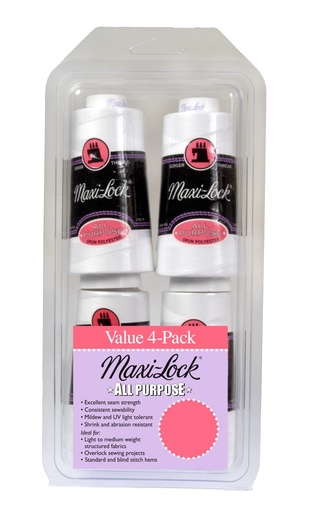 [GGM0001] Maxi-Lock All Purpose Thread Set - White 4pk