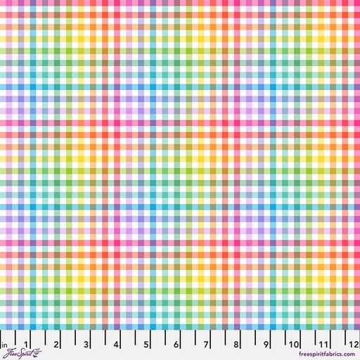 [PWKT060.XWHITE] Love Under the Stars by Katy Tanis - Rainbow Gingham in White