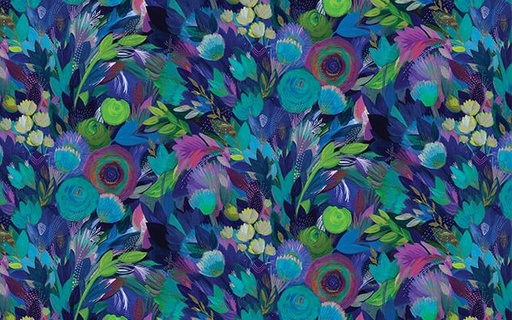 [16845-54] Rise Up by Danielle Duer - Rise Floral in Blue