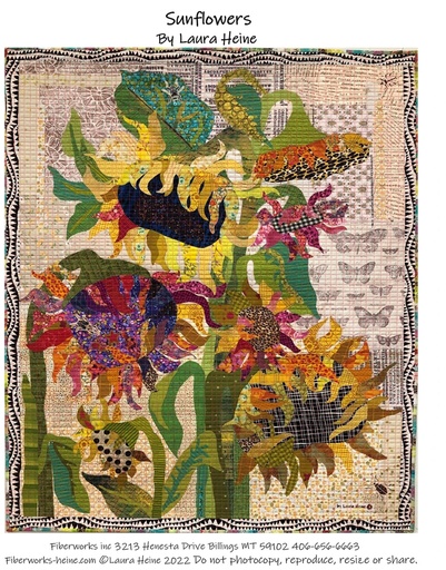 [FW67836] Sunflowers Collage Pattern by Laura Heine
