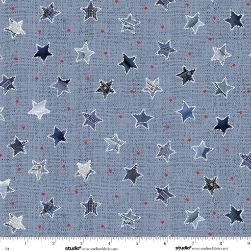 [9345-79] Stars & Stripes by Funny Girl - Star Patches in Slate
