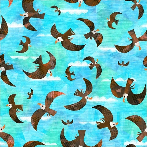 [55463D-1] Animal Kingdom by Gareth Lucas - Bald Eagle in Turquoise