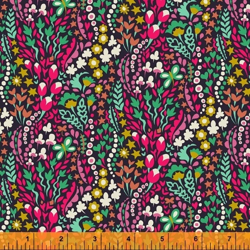 [52809-3] Eden by Sally Kelly - Flower Blanket in Midnight