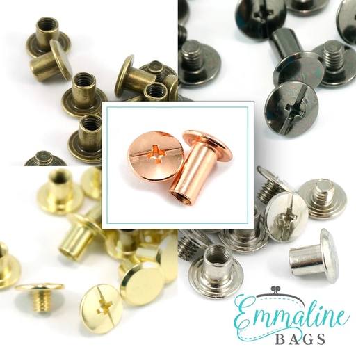 Chicago Screws - Medium 1/4" Post (6mm) 50 Pack