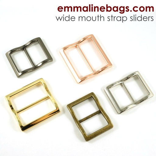 Wide Mouth Strap Sliders - (Extra Wide) For Thicker Straps - 1" (25mm) 2 Pack