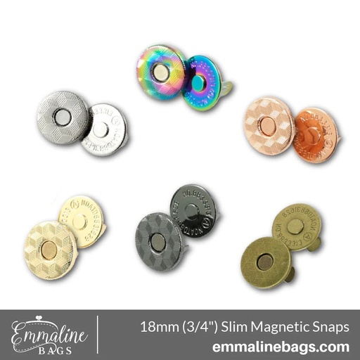 Magnetic Snap Closures Slim: 3/4" (18mm) - 2 Pack