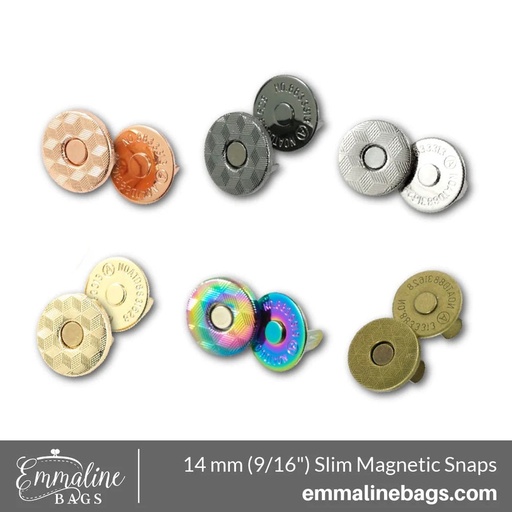Magnetic Snap Closures - 9/16" (14mm) Slim 2 Pack